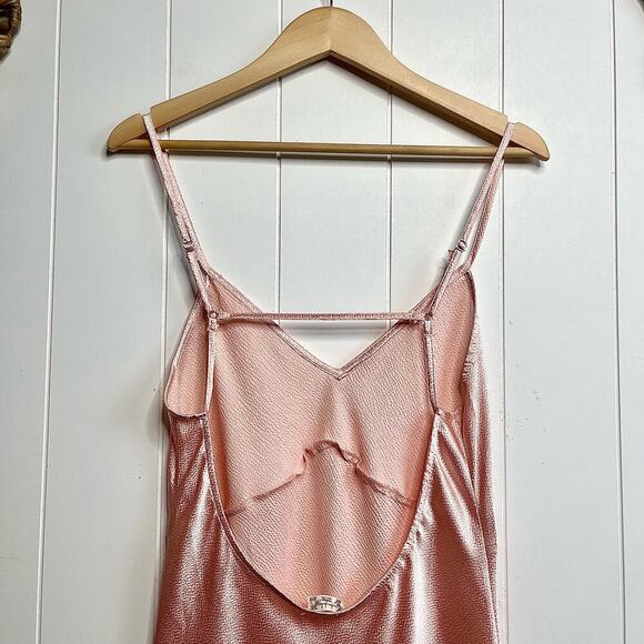 Free People midi dress slip satiny textured low-back - Picture 8 of 8